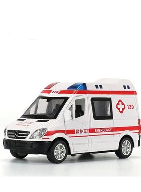 Sound Light Ambulance Police Car Model Pull Back Alloy Dieca