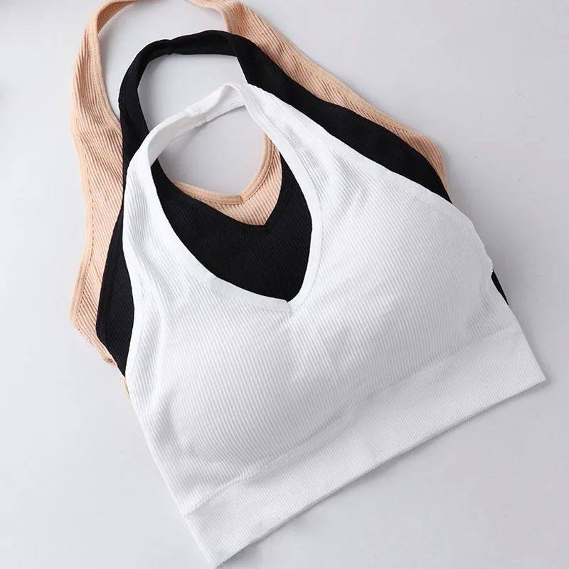 Sexy Sport Bras for Women Summer Halter Backless Bralette Wi
