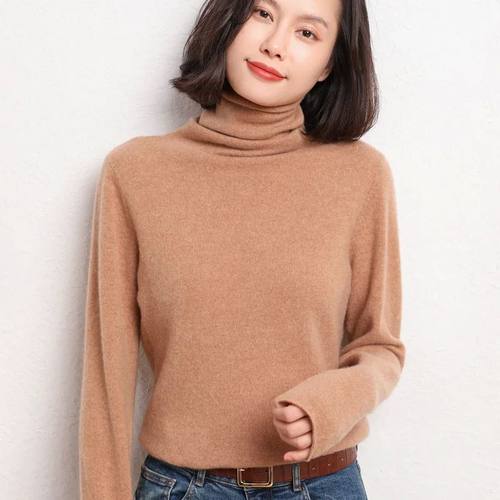 100% Pure Wool Cashmere Sweater 2022Fall/Winter Pile Collar