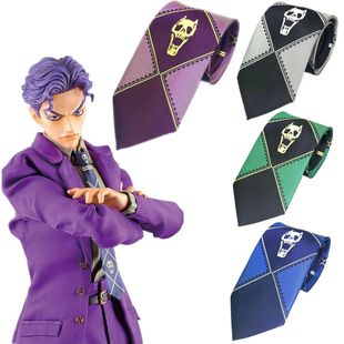 Anime JoJo's Kira Yoshikage Cosplay Tie KILLER QUEEN Skull N