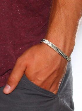 STYLISH STAINLESS STEEL BALI FOXTAIL CHAIN BRACELET FOR MEN