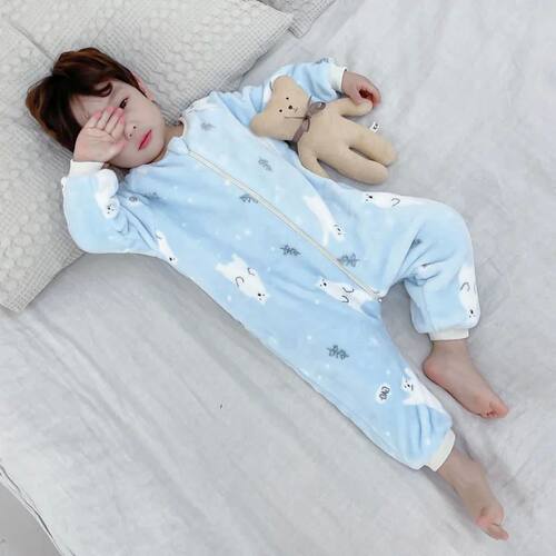 1 to 5 Years Winter Flannel Childrens Pajamas Sleeping Bags