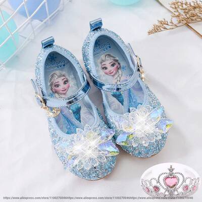 Princess Crystal Shoes New Girls Single Shoes Frozen Aisha