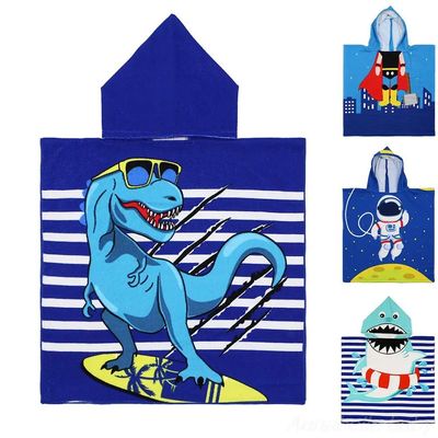 Children Hooded Cloak Beach Towel Kids Swimwear Bath Towel R