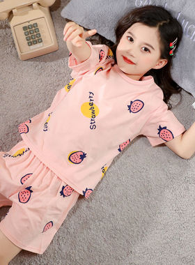 Summer Children's Pajamas Short sleeve Pyjamas Kids T-shirt+