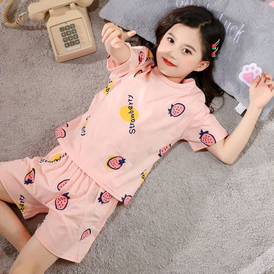 Summer Children's Pajamas Short sleeve Pyjamas Kids T-shirt+