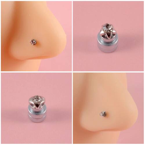 1Pc Zircon Non Pierced Heart Star Magnet Earring Piercings F