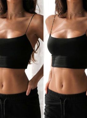 New Sexy Tank Top Halter Crop Tops Women Black Camis Backles