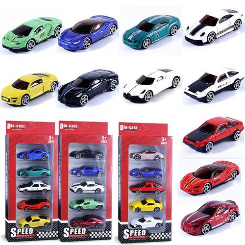 5Pcs/Set 1:64 Diecast Alloy Sports Car Toys Simulation  kids
