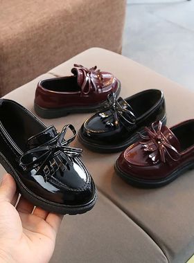 New Girls Black Dress Leather Shoes Children Wedding Patent