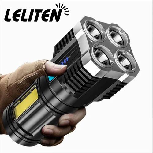 ABS Plastic 4 Lighting Light 4 LED COB Flashlight  Portable