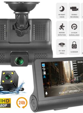 3 Cameras Lens 4.0In Car DVR 24H Dash Cam HD 1080P Dash Came