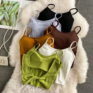 2021 summer new crop  sexy spaghetti strap tanke top women b