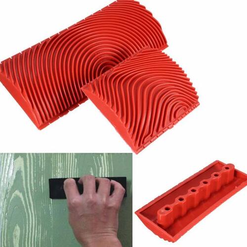 2Pcs/set Rubber Roller Brush Imitation Wood Graining Wall Pa