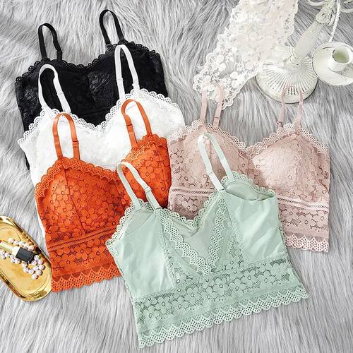 New Women Lace Bras Top Comfortable Bralette Solid Color Add
