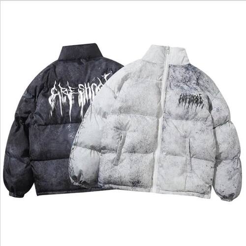 Men Hip Hop Oversize Padded Bomber Jacket Coat Setwear Graff