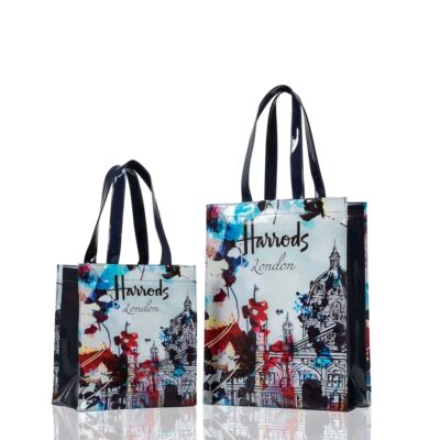 London Style PVC Reusable Shopping Bag Women Bag Eco Friendl