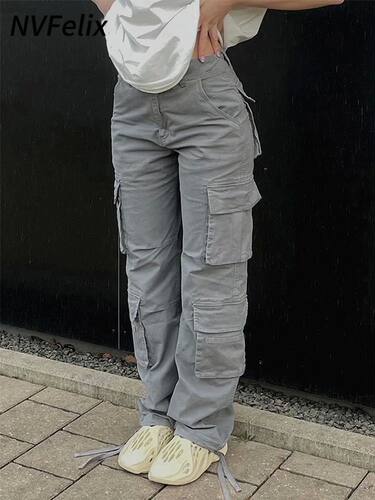 Nvfelix Vintage Cargo Pants  Baggy Jeans Women Fashion 90s S
