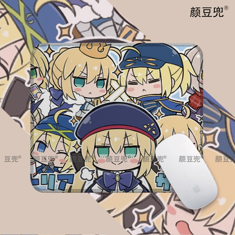 FATE吾王FGO SABER阿尔托莉办公桌桌垫鼠标垫锁边鼠标垫 硅胶防滑