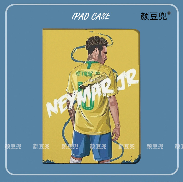 内马尔10号足球衣ipad10.2适用air3/4/5第十代10.9寸保护套matepad pro11笔槽mini4/5/6小米5华为M6荣耀v8pro