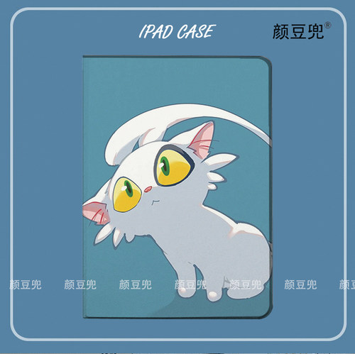 铃芽之旅 白猫大臣ipad10.2适用air3/4/5第十代保护套matepad pro11笔槽mini5/6小米5pro12.9荣耀V8皮套OPPOP