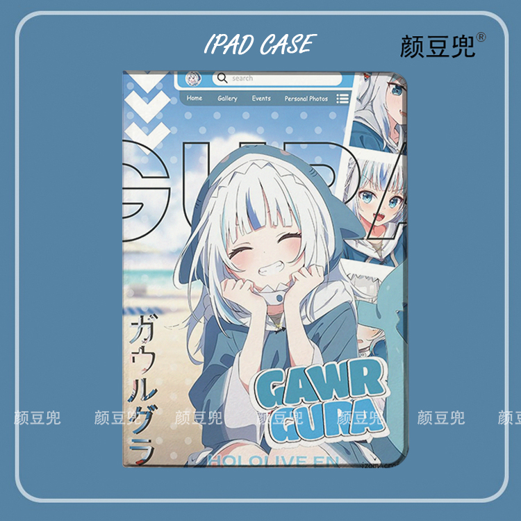 GAWR·GURA鲨鱼噶呜ipad10.2适用于air4/6第十代10.9保护套matepad pro11 Air3笔槽mini5/6/7小米5/6/7 pro壳