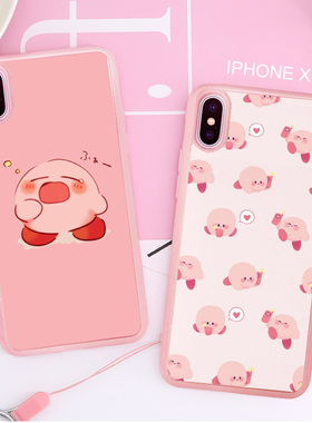 星之卡比XR适用11Pro苹果XS MAX手机壳7/8plus磨砂软6s粉色5se2软