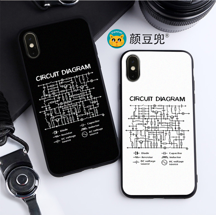 电路图circuit diagram物理电气工程手机壳11适用12Pro苹果XS MAX