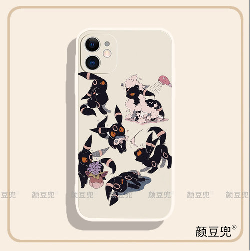 月亮伊布EEVEE宝可梦手机壳12适用iphone13PRO苹果14xsmaxr红米50一加9小米13 IQOO8动漫8Plus硅胶软壳11Pro