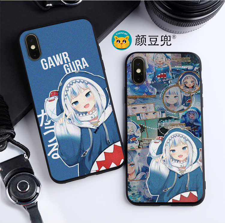 GAWR·GURA鲨鱼噶呜 古拉手机壳12适用11 PRO苹果XS MAXR虚拟主播