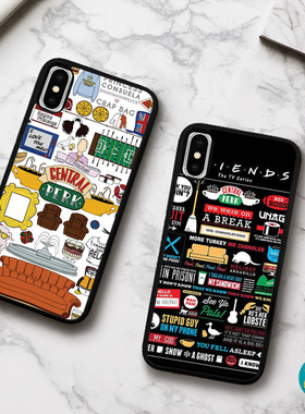 老友记美剧XR周边11Pro手机壳XS MAX适用SE苹果7/6s硅胶8plus玻璃