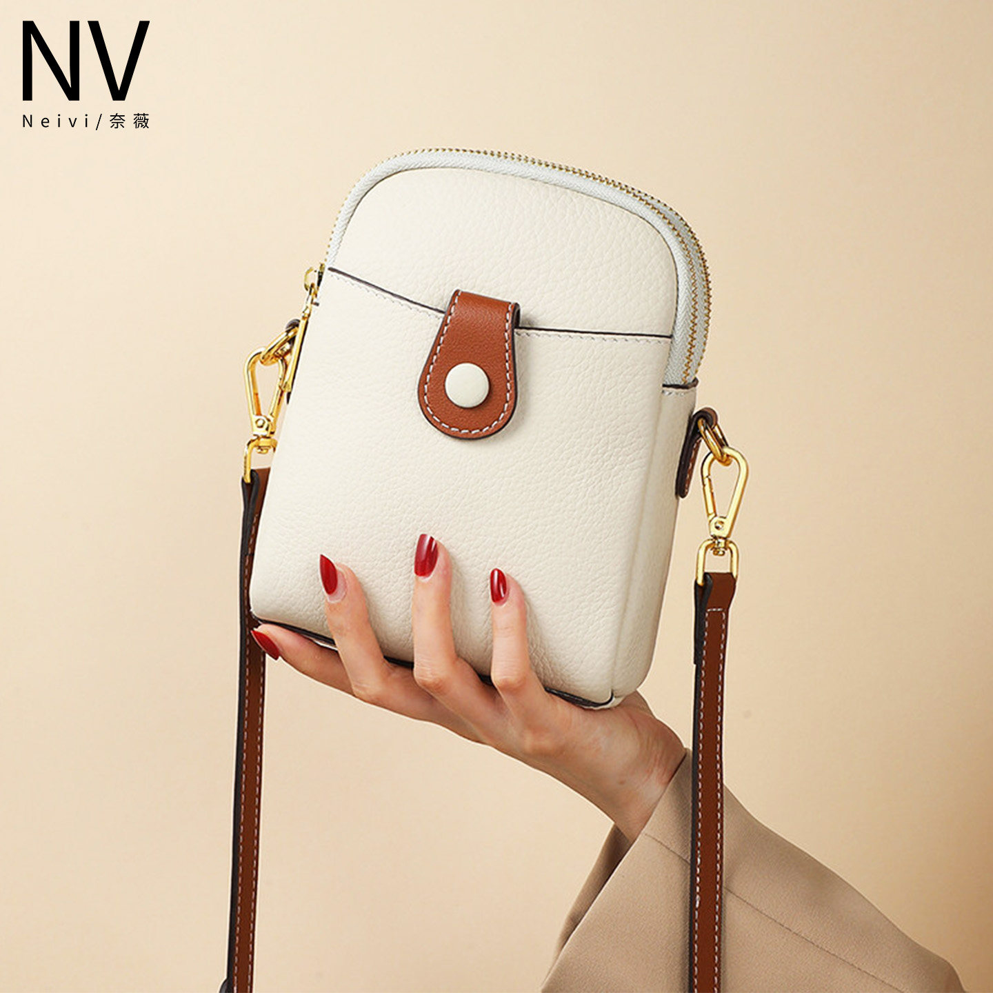 NV手机包女2026新款春夏季真皮洋气轻便小挎包高级感斜挎迷你小包