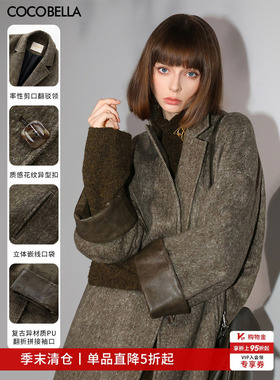 【折扣季】COCOBELLA通勤休闲呢子大衣女中长款毛呢外套WL3007-2