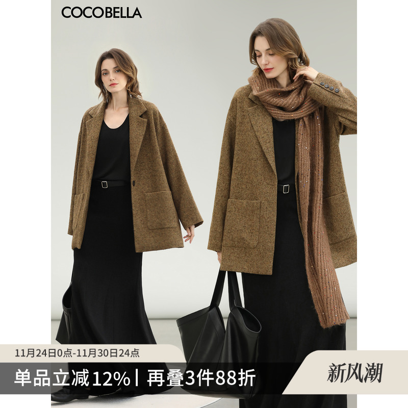 氛围担当暖姜黄羊毛大衣