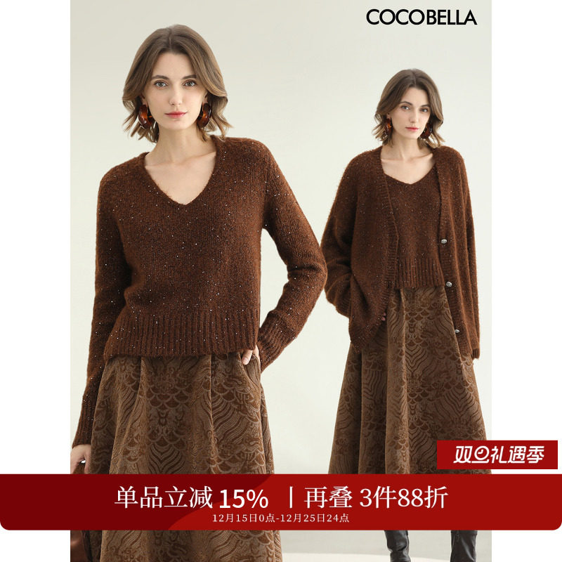 COCOBELLA软糯细闪亮片毛衣