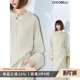 衬衫 对丝拼接压褶肌理长袖 女春缎面上衣TS3015B 莱赛尔 COCOBELLA