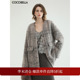折扣季 COCOBELLA拉绒格纹羊毛呢子大衣冬保暖毛呢外套WL7058