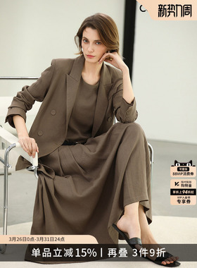 COCOBELLA静奢老钱风休闲西装女气质棉麻风通勤西服外套SI0015