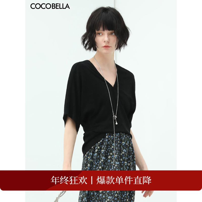 COCOBELLA肌理感蝙蝠袖针织衫