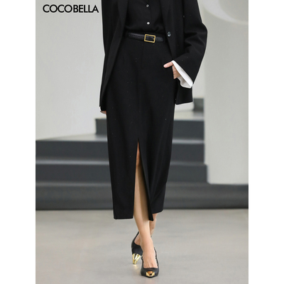 御姐天菜黑色开叉解构半裙