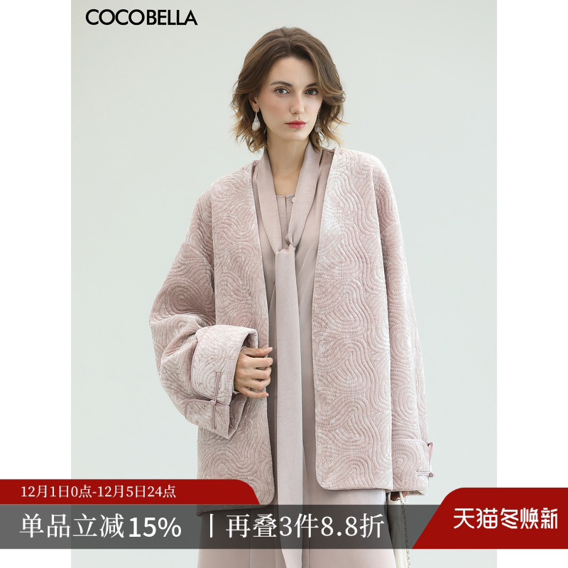 国风祥云丝绒刺绣棉服