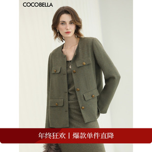外套气质呢子西装 COCOBELLA小香风羊毛短款 大衣WL7060 折扣季