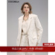COCOBELLA知性通勤白色提花正肩西装 女26春老钱风西服外套SI3015