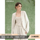 SC3016 COCOBELLA法式 优雅缎面米白色外套女松弛感简约休闲西装