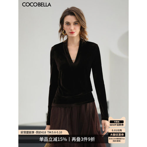 超有女人味复古丝绒打底衫