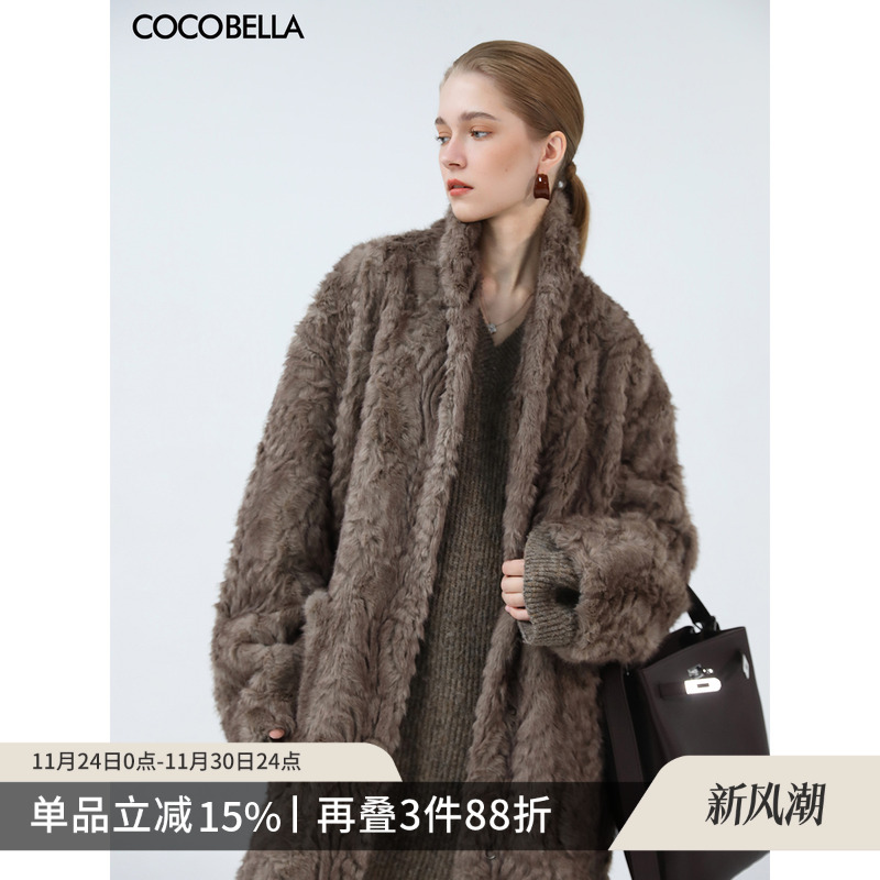 COCOBELLA仿小湖羊长款外套