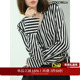 COCOBELLA静奢风黑白竖条纹气质衬衫 女26春设计感飘带衬衣SR535