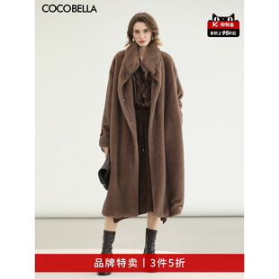 COCOBELLA仿天鹅绒整貂环保皮草外套女长款 大衣FU3100 3件5折