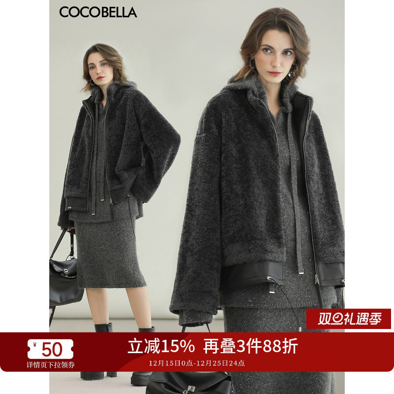 皮草风格仿皮毛一体外套