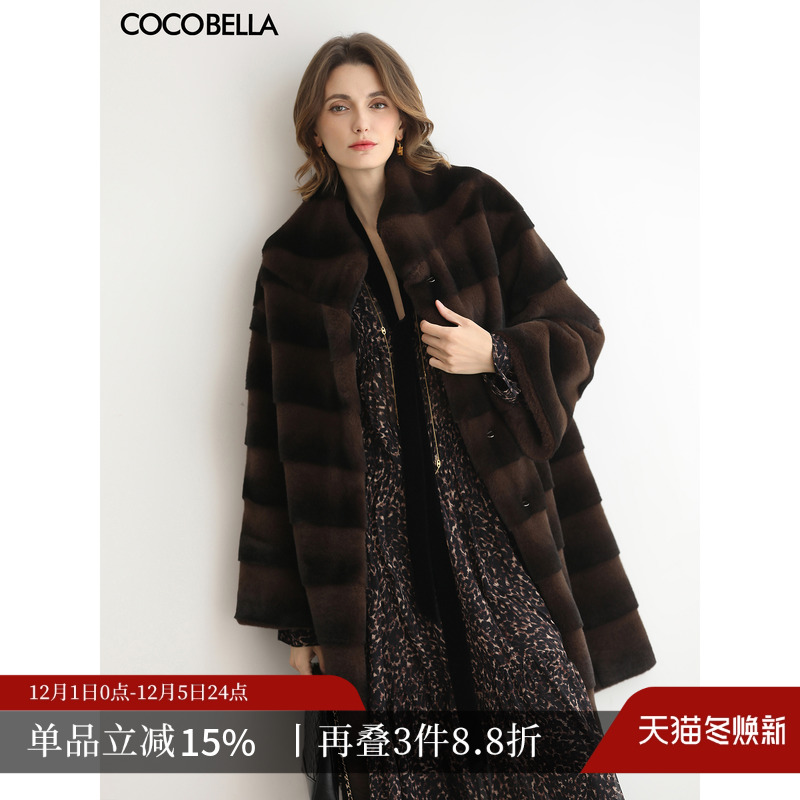 COCOBELLA横排靠坎环保皮草外套